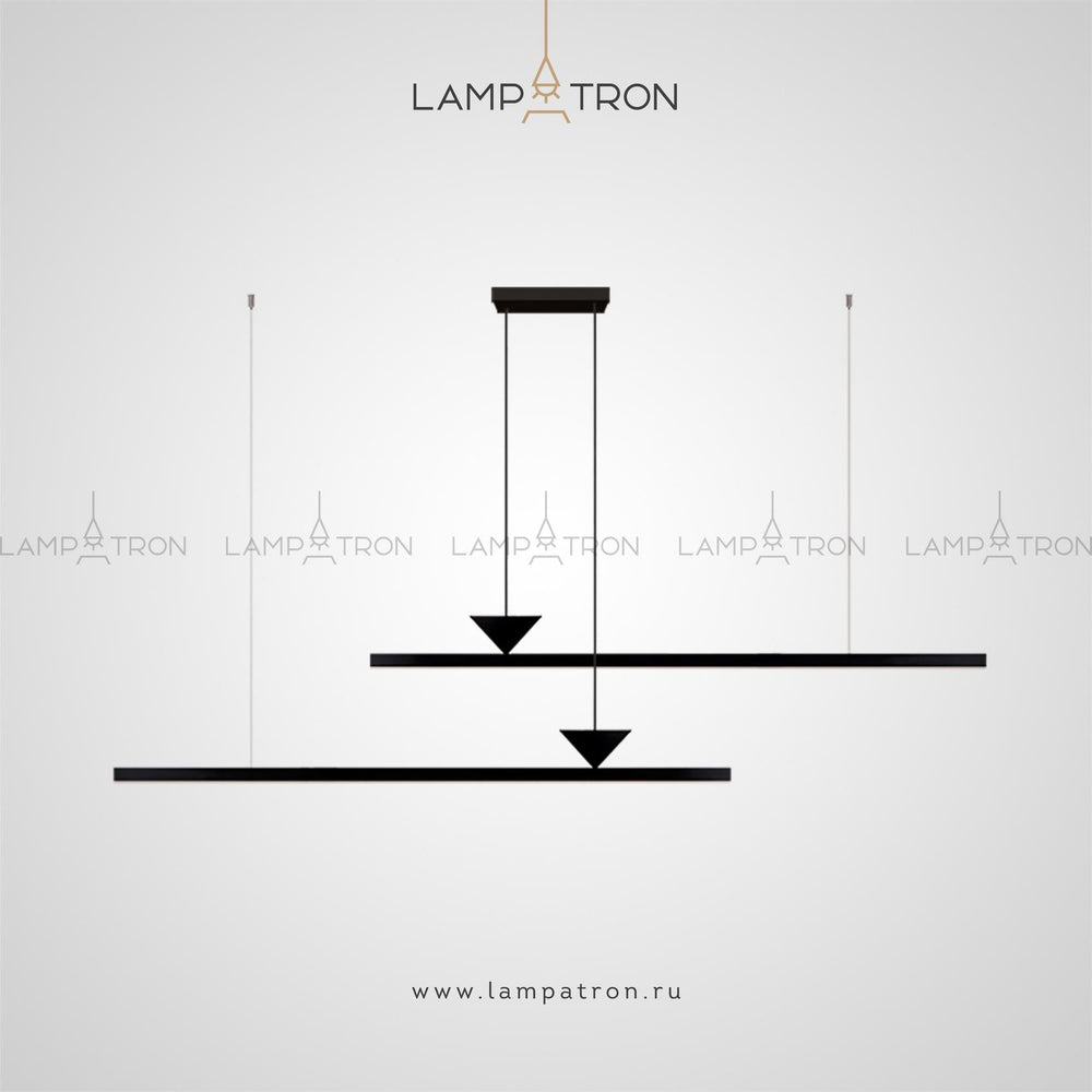 MIRELL DUO Linear Chandelier by Lampadom - angle view