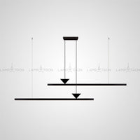MIRELL DUO Linear Chandelier by Lampadom - side view