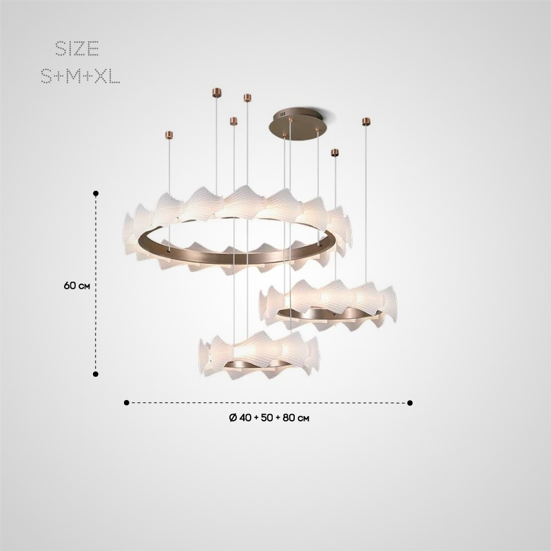 NIAL RING Chandelier by Lampadom - angle view