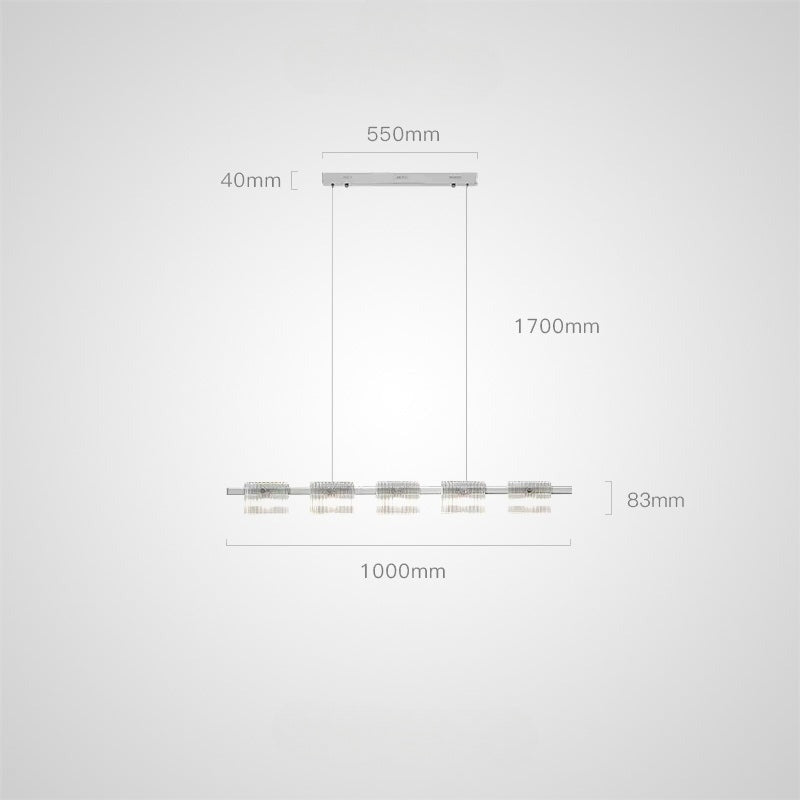 NICOLETTA CHROME Linear Chandelier by Lampadom - angle view