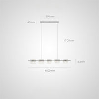 NICOLETTA CHROME Linear Chandelier by Lampadom - angle view
