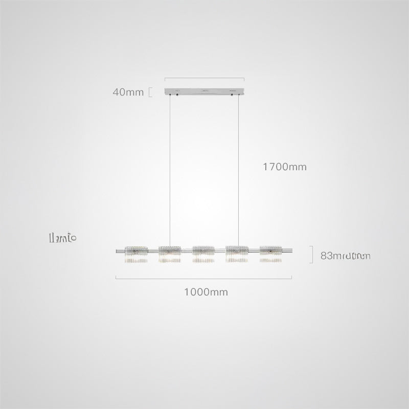 NICOLETTA CHROME Linear Chandelier by Lampadom - angle view