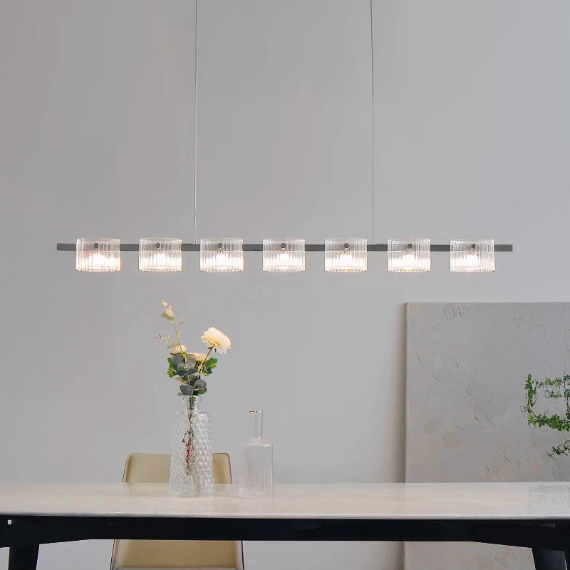 NICOLETTA CHROME Linear Chandelier by Lampadom - detail view