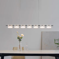 NICOLETTA CHROME Linear Chandelier by Lampadom - detail view