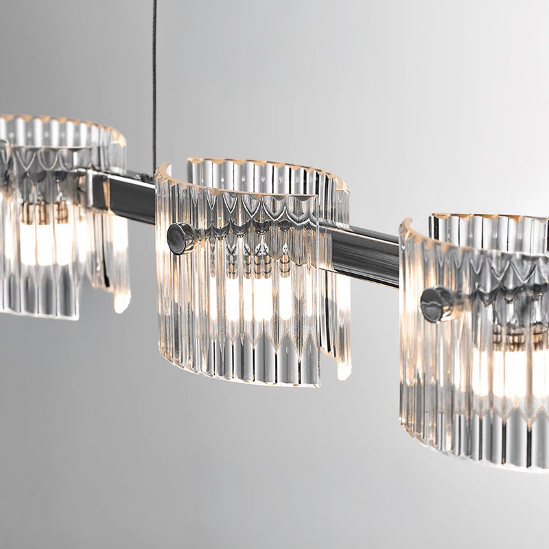 NICOLETTA CHROME Linear Chandelier by Lampadom - scale reference