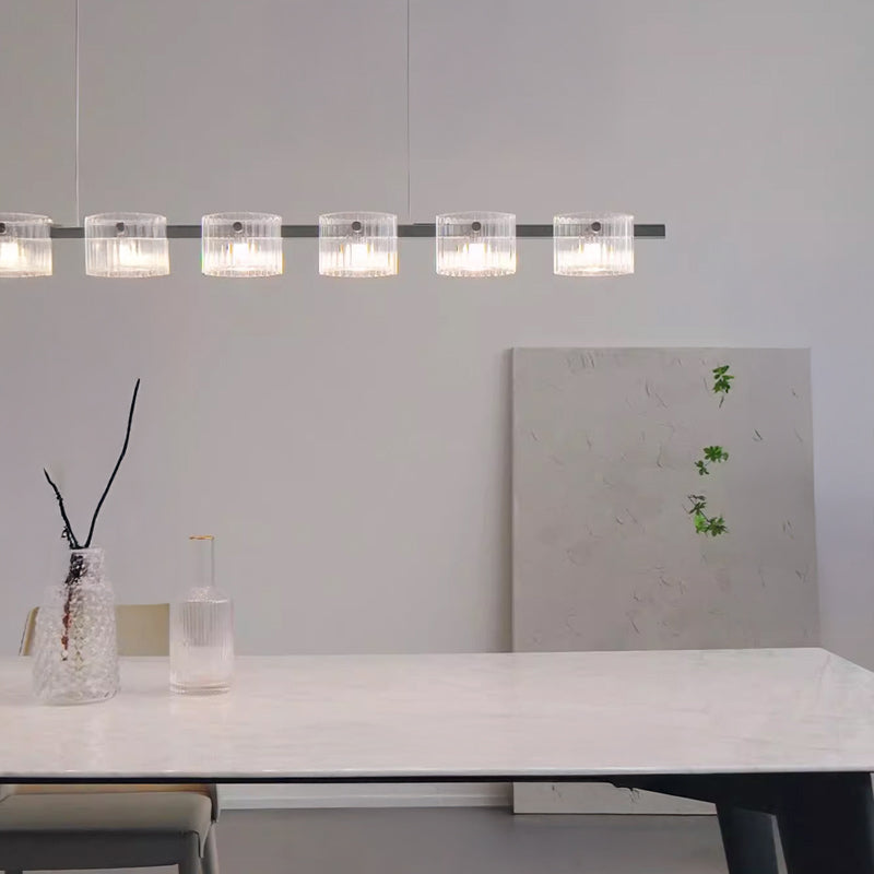 NICOLETTA CHROME Linear Chandelier by Lampadom - scale reference