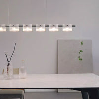 NICOLETTA CHROME Linear Chandelier by Lampadom - scale reference