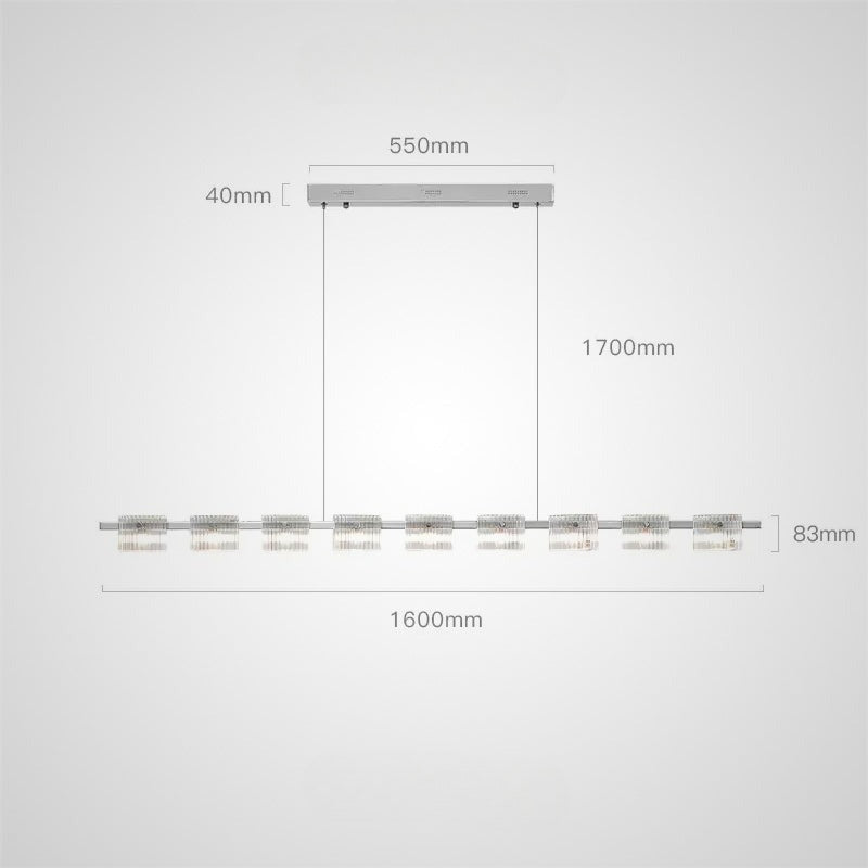 NICOLETTA CHROME Linear Chandelier by Lampadom - detail view