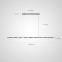 NICOLETTA CHROME Linear Chandelier by Lampadom - detail view