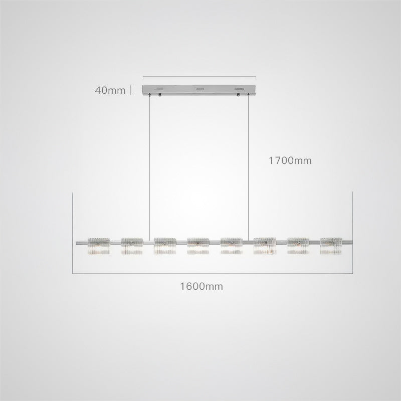 NICOLETTA CHROME Linear Chandelier by Lampadom - side view