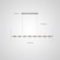 NICOLETTA CHROME Linear Chandelier by Lampadom - side view