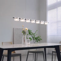 NICOLETTA CHROME Linear Chandelier by Lampadom - side view