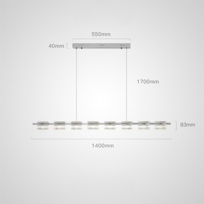 NICOLETTA CHROME Linear Chandelier by Lampadom - close-up