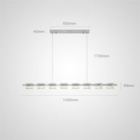 NICOLETTA CHROME Linear Chandelier by Lampadom - close-up