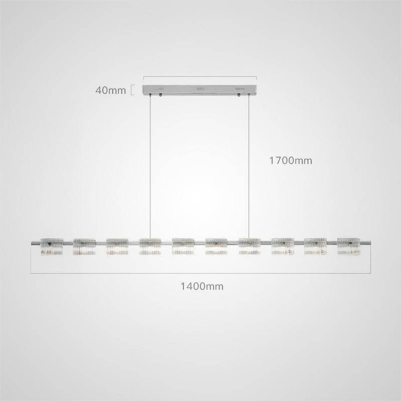 NICOLETTA CHROME Linear Chandelier by Lampadom - close-up