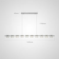 NICOLETTA CHROME Linear Chandelier by Lampadom - close-up