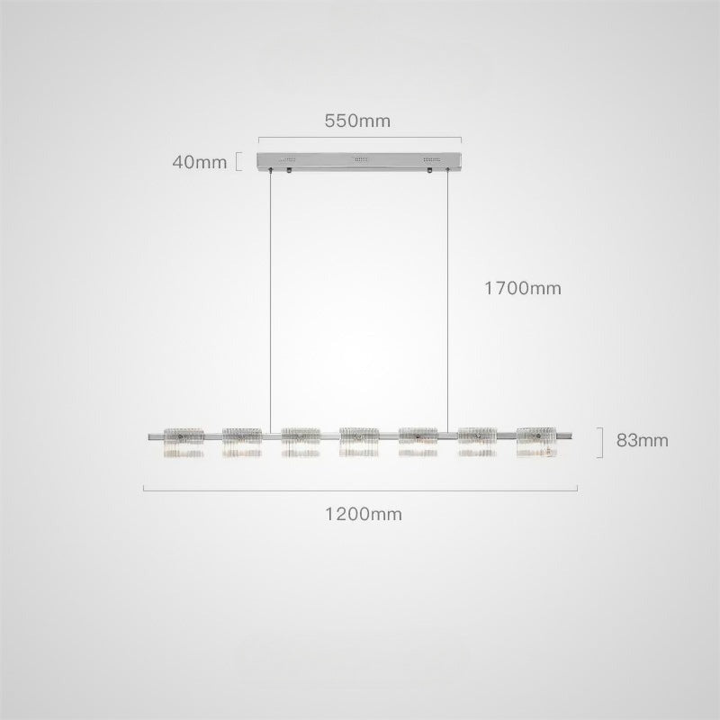 NICOLETTA CHROME Linear Chandelier by Lampadom - side view