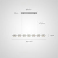 NICOLETTA CHROME Linear Chandelier by Lampadom - side view