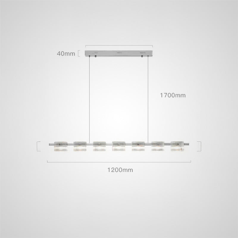 NICOLETTA CHROME Linear Chandelier by Lampadom - close-up