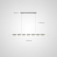 NICOLETTA CHROME Linear Chandelier by Lampadom - close-up