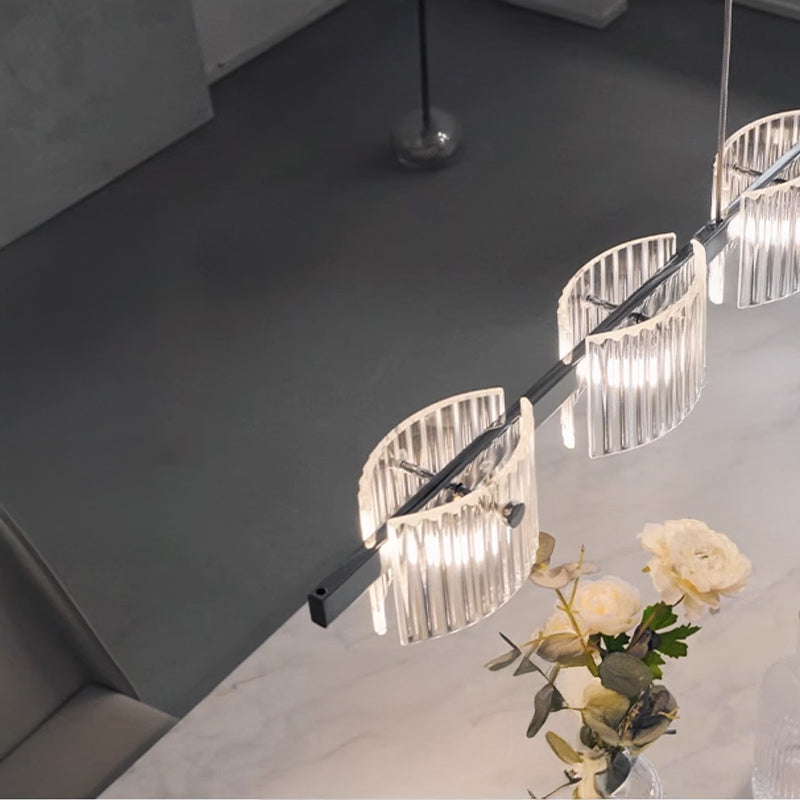 NICOLETTA CHROME Linear Chandelier by Lampadom - ambient shot