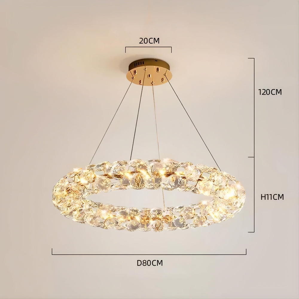 ORESTES Ring Chandelier by Lampadom - close-up