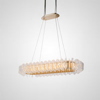 PETALS Linear Chandelier by Lampadom - close-up