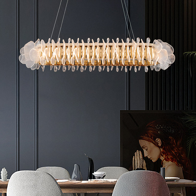 PETALS Linear Chandelier by Lampadom - side view