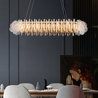 PETALS Linear Chandelier by Lampadom - side view