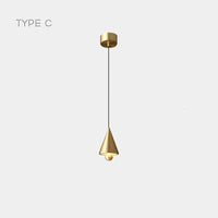 PIET CONE BRASS Pendant by Lampadom - detail view