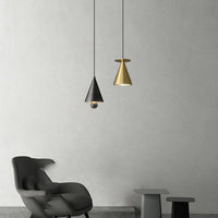 PIET CONE BRASS Pendant by Lampadom - side view