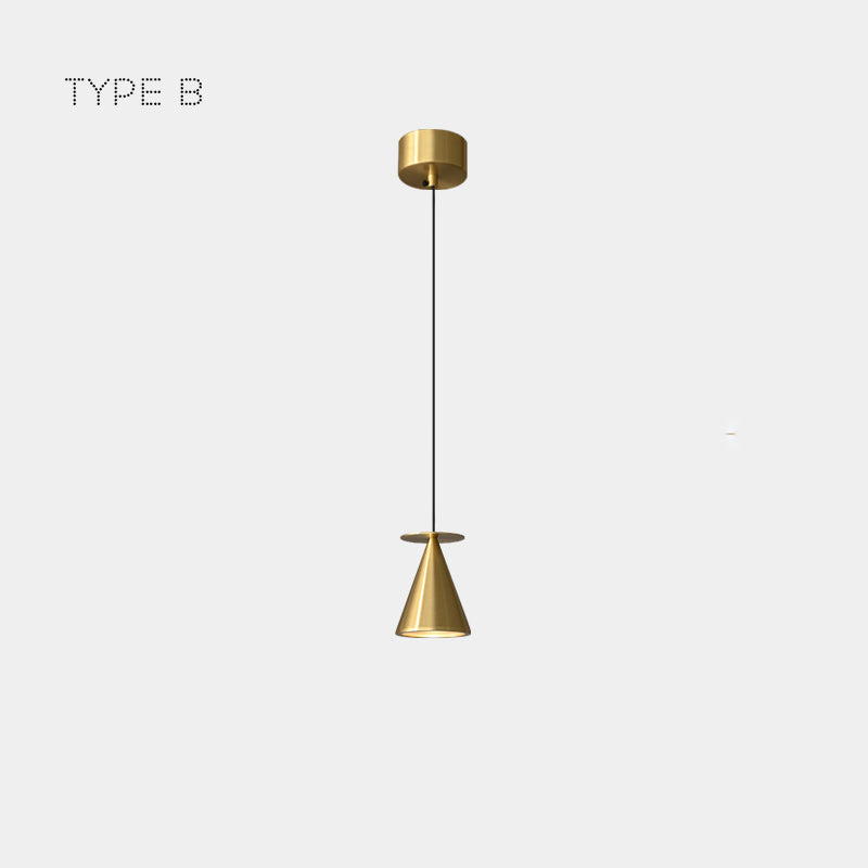 PIET CONE BRASS Pendant by Lampadom - side view