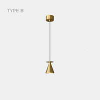 PIET CONE BRASS Pendant by Lampadom - side view