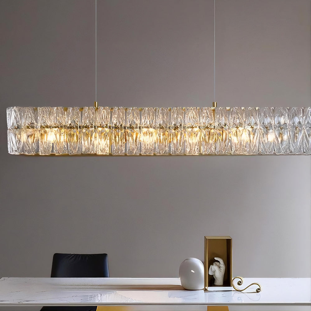 PLONIA Linear Chandelier by Lampadom - side view