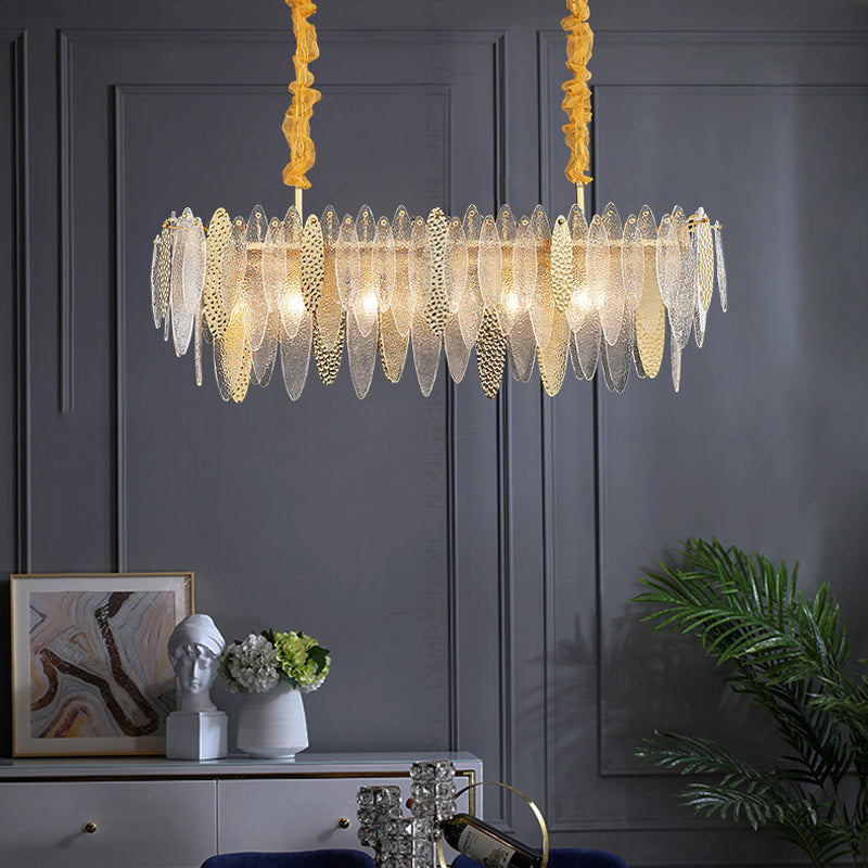 RISSA L Linear Chandelier by Lampadom - close-up