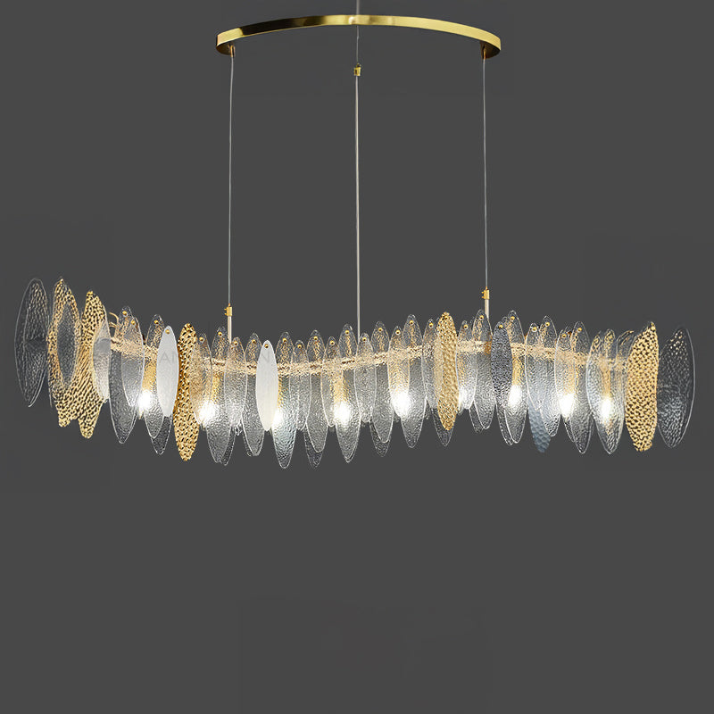 RISSA WAVE Linear Chandelier by Lampadom - side view