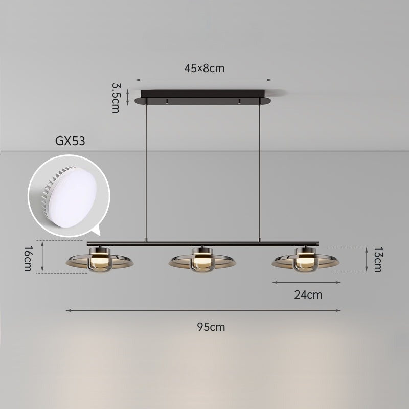 RUBEN Linear Chandelier by Lampadom - close-up