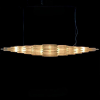 Selenite Linear chandelier by Lampadom - side view