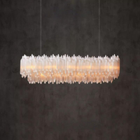 Selenite Linear Chandelier by Lampadom - side view