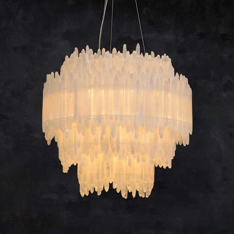 SELENITE Chandelier Chandelier in Crystal by Lampadom - scale reference