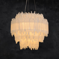 SELENITE Chandelier Chandelier in Crystal by Lampadom - scale reference