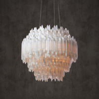 SELENITE Chandelier Chandelier in Crystal by Lampadom - scale reference
