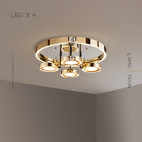 SELLIF GOLD Ceiling Chandelier by Lampadom - close-up