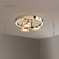 SELLIF GOLD Ceiling Chandelier by Lampadom - side view