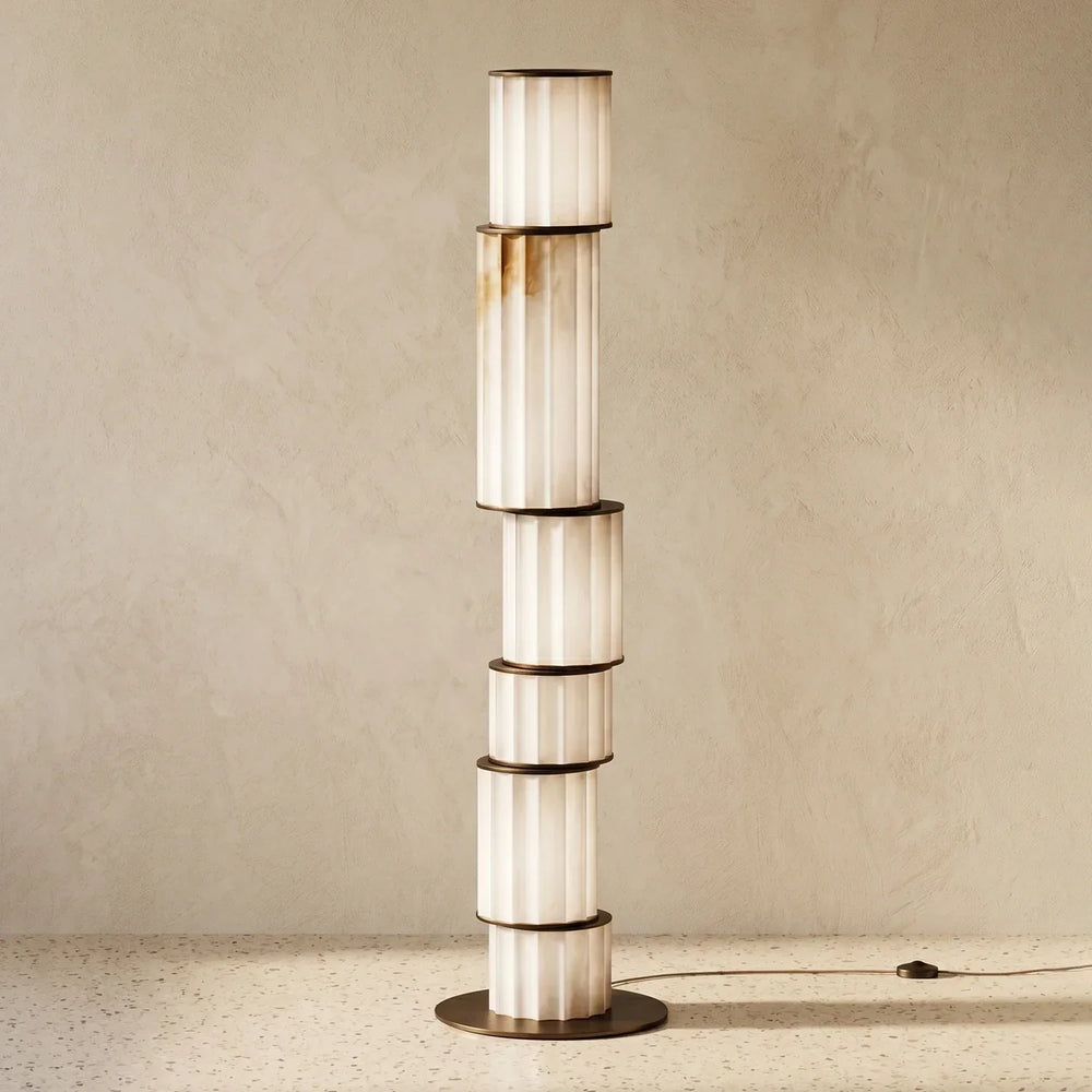 Staggered Alabaster Floor Lamp