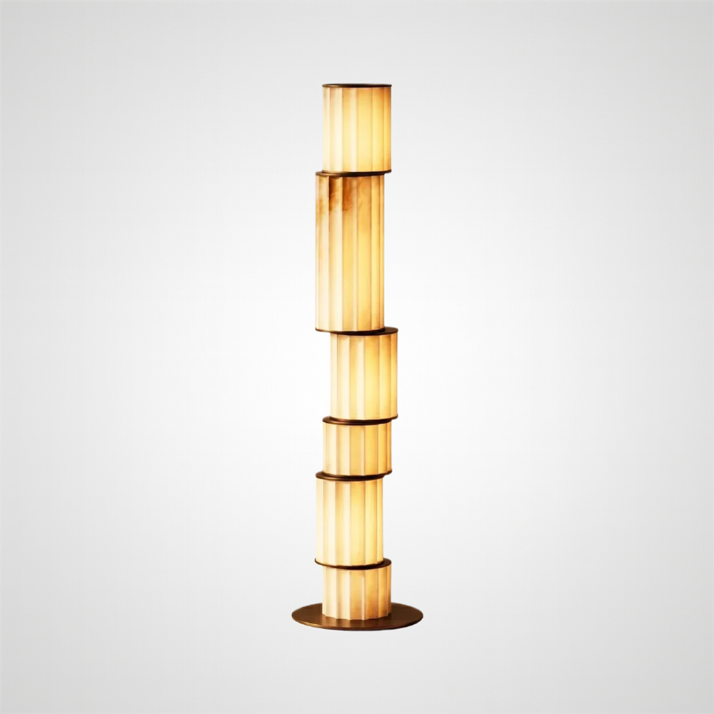 Staggered Alabaster Floor Lamp