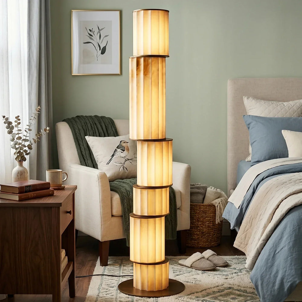 Staggered Alabaster Floor Lamp