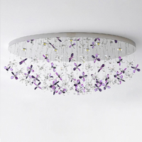 CHARA AMETHYST long chandelier by Lampadom - side view