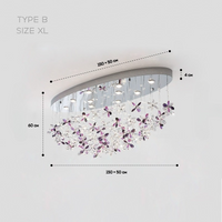 CHARA AMETHYST long chandelier by Lampadom - close-up