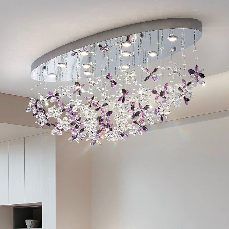 CHARA AMETHYST long chandelier by Lampadom - detail view
